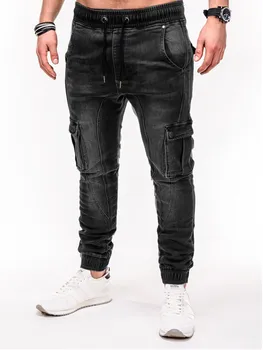 

2020 Mens Cool Designer Brand Black Jeans Skinny Zipper More pocket jeans Men's jeans Smart Casual jeans Cargo Pants