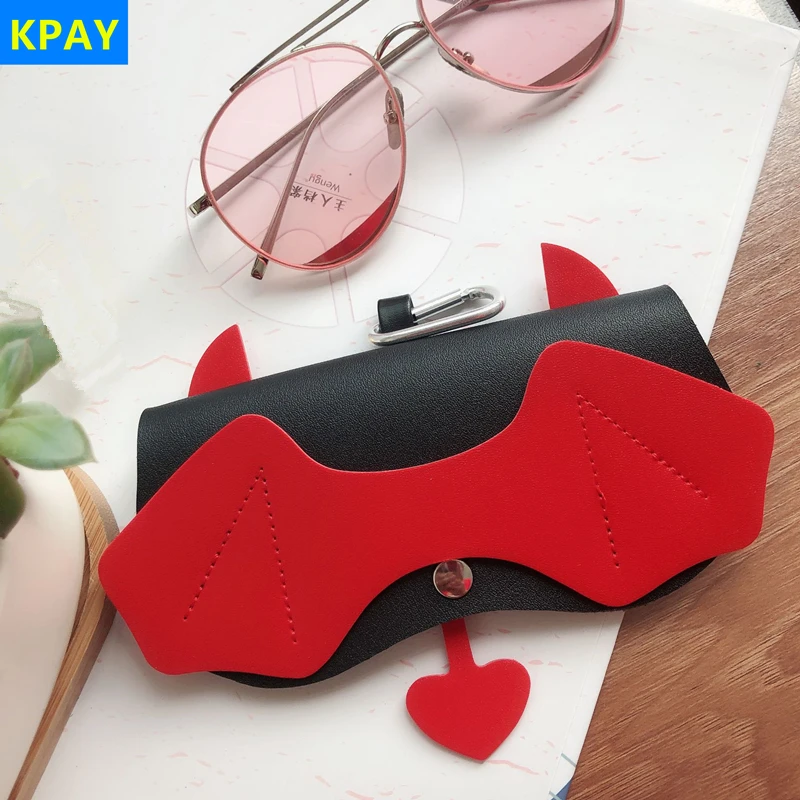 

PU Leather Devil Eyeglasses Case Ins Popular Cute Cartoon Back To School Women Sunglasses Storage Protection Unique Glasses Bags