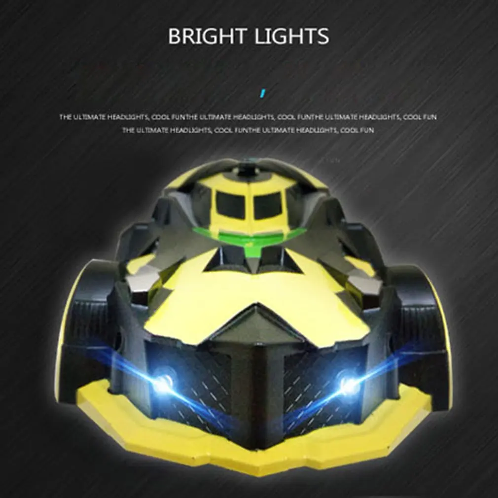 MX-08 RC Car Wall Racing Car Toys Powerful Wall Climbing Remote Control Car Radio Controlled Stunt Racing With Led - Yellow