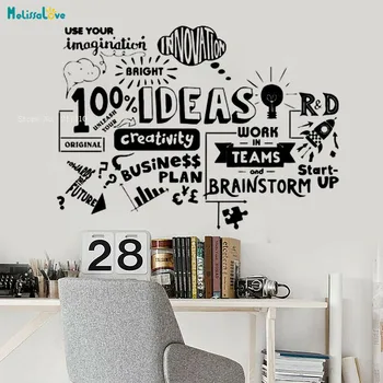 

Ideas Wall Decal Use Your Imagination Words Office Work Creativity Team Vinyl Sticker Self-adhesive Decor YT4131