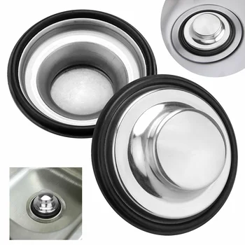 

Stainless Steel + Rubber Garbage Disposal Stopper Stainless Steel + Black 85mm Water Sink parts Sale Durable