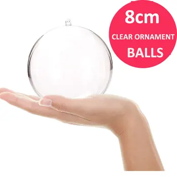 

20pcs/lot 80mm Acrylic Transparent Hanging Balls Sphere Baubles For DIY Christmas Wedding Party Decoration Ornament