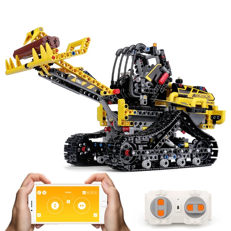 RC APP control Technic грузовик автомобильный конструктор совместимый с лего 42094 гусеничный погрузчик набор детская машинка из конструктора модель игрушки Рождественский подарок - Цвет: 13034