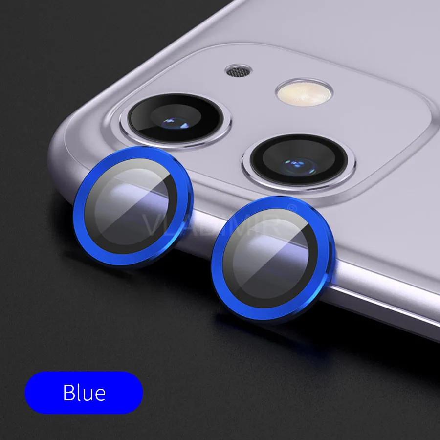 3D полное покрытие объектива камеры защитный чехол для экрана IPhone 11 Pro Max камера защитное закаленное стекло+ защитное металлическое кольцо - Цвет: Blue