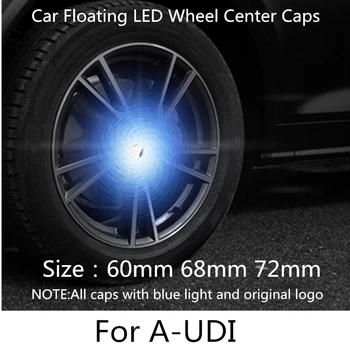 

4PCS Emblem Hub Light Car Floating Illumination Wheel Caps LED Light Wheel Center Cap Cover Lighting Cap For A-uDi Auto Styling
