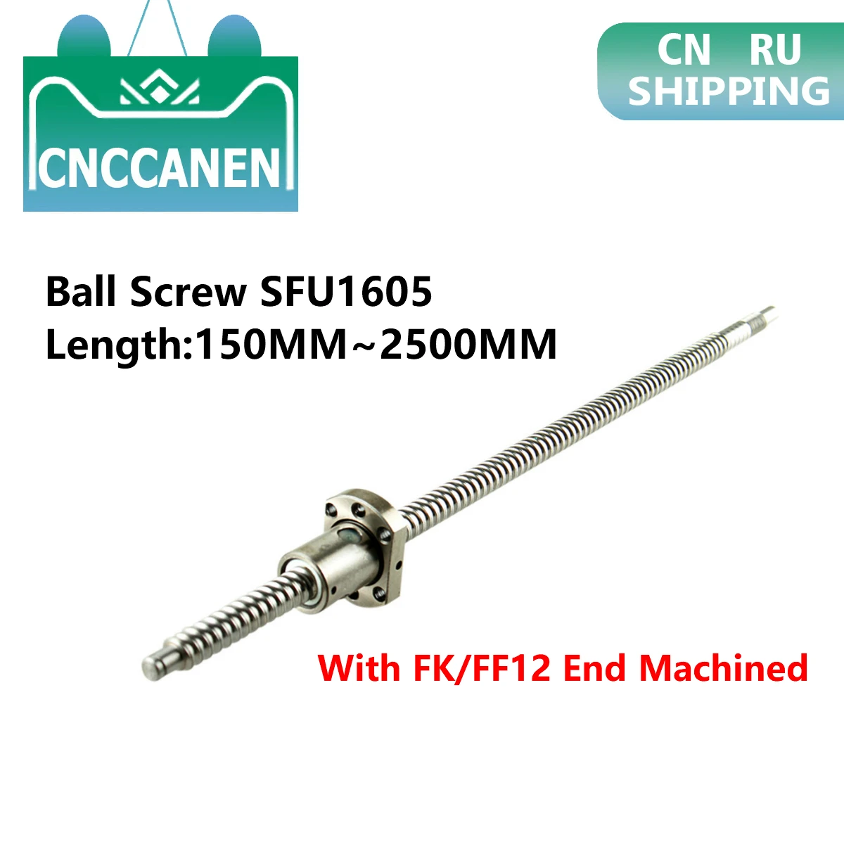 Ballscew SFU1605 150mm 200 300 500 600 800 1000 1500 2000 2500 мм C7 шариковый винт с одной шариковой гайкой