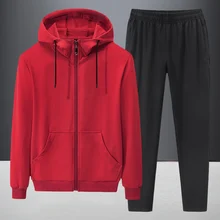 Quality Tracksuit Men 2020 Autumn Sportwear Fashion Mens Hip Hop Set 2PC Zipper Hooded Sweatshirt Jacket+Pant Suit Plus Size 8XL