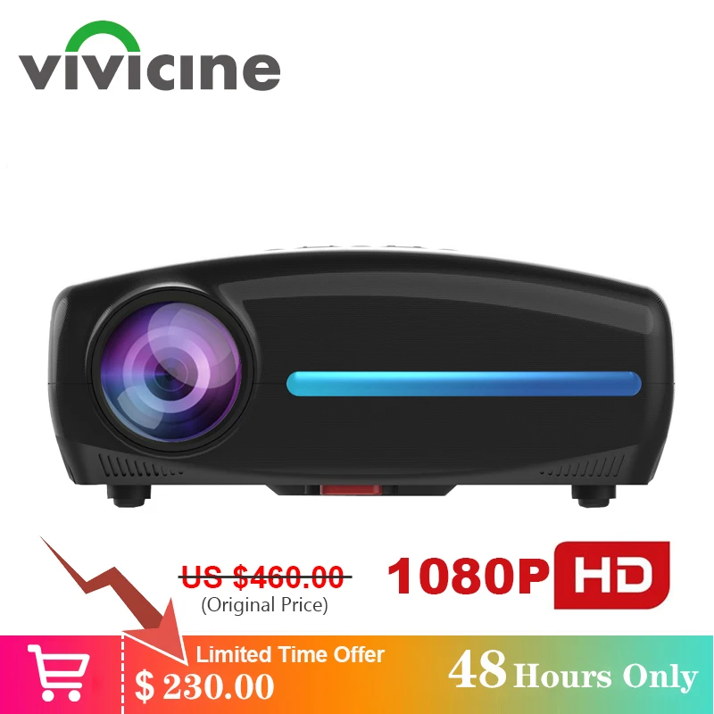 

Vivicine S2 Newest 1080p Projector,Option Android 9.0 HDMI USB PC 1920x1080 Full HD LED Home Theater Video Projector Proyector