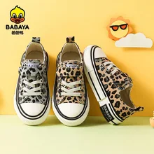 Babaya Children's Canvas Shoes Girls Casual Shoes Breathable 2021 Spring New Leopard Print Boys Shoes Baby Kids Shoes for Girl