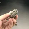 OLD CHINESE TIBETAN SILVER SNUFF BOTTLE HANDMADE HOLLOW EAGLE Parrot sachet 5