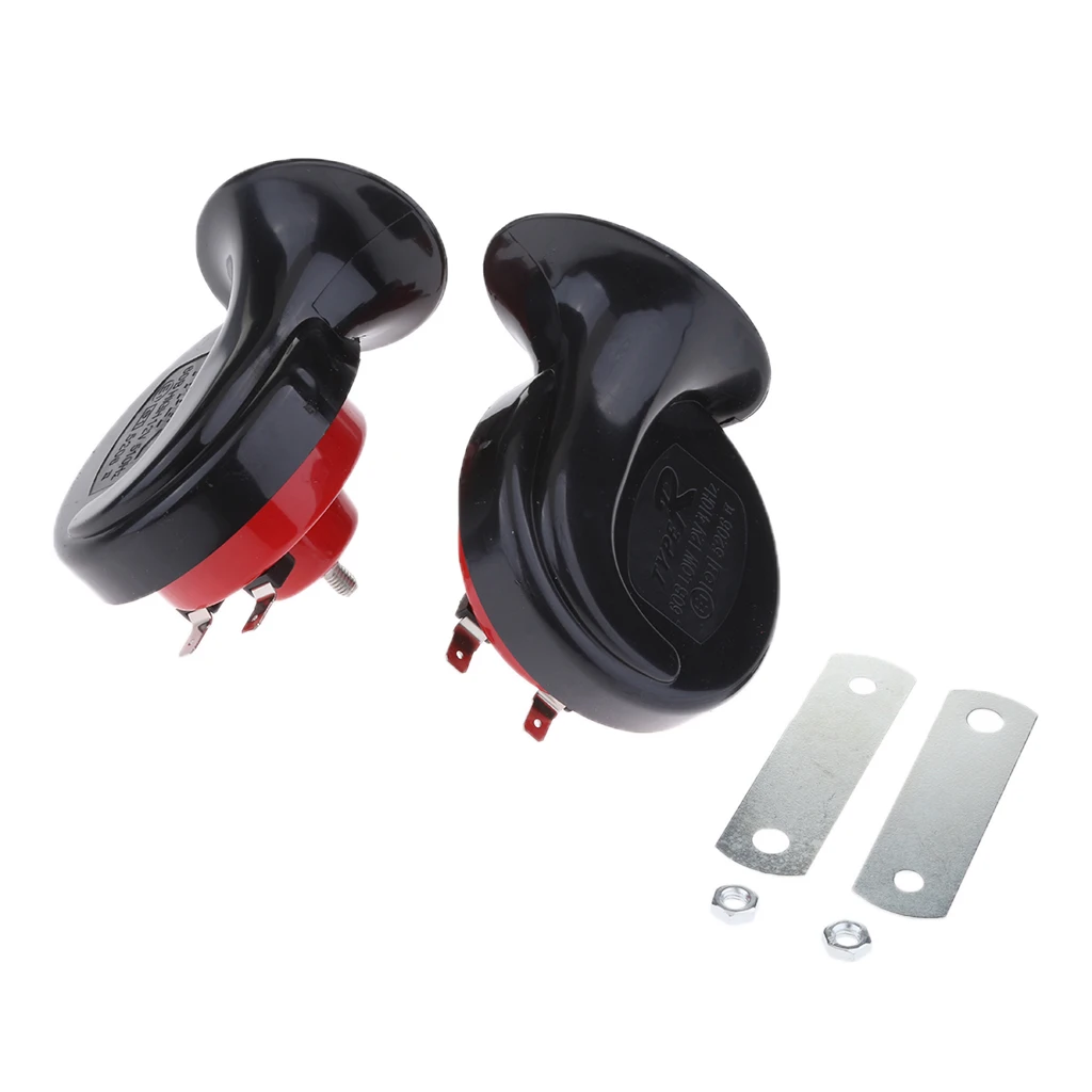 Motor Bike Air Horn Black & Red 105dB 12 Volt Motorcycle Loud Sound Level