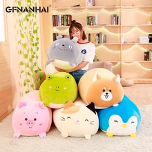 30CM viñetas de animales suaves almohada cojín bonito perro rechoncho gato Totoro pingüino cerdo Rana peluche encantador niños regalo de cumpleaños