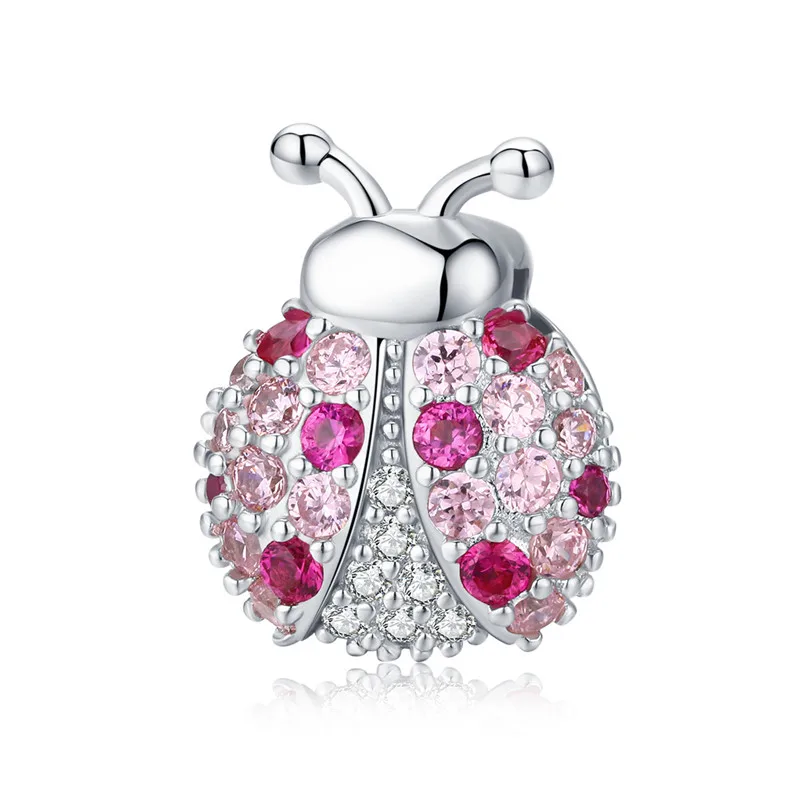 Fit Pandora браслет серебро 925 CZ Beetle Honeybee Cat Bear амулет лапа S925 Сердце Улыбка лицо бусины для изготовления ювелирных изделий - Цвет: asx104