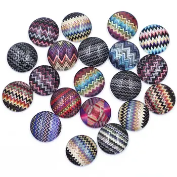 

100Pcs Sea Wave Patterns Round Glass Cabochons Dome Seals Mixed Fashion Jewelry DIY Making Findings Charms 8-35mm