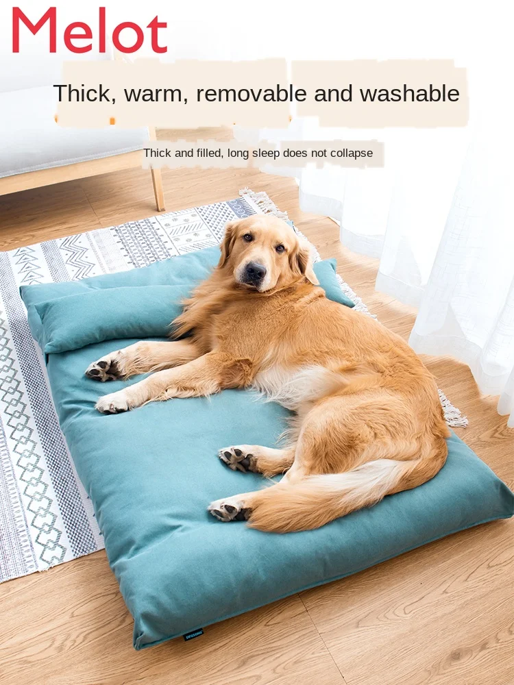 

Kennel Four Seasons Universal Removable and Washable Winter Warm Dog Mat Large Dog Bed Golden Retriever Big Dog Winter Pet Bed