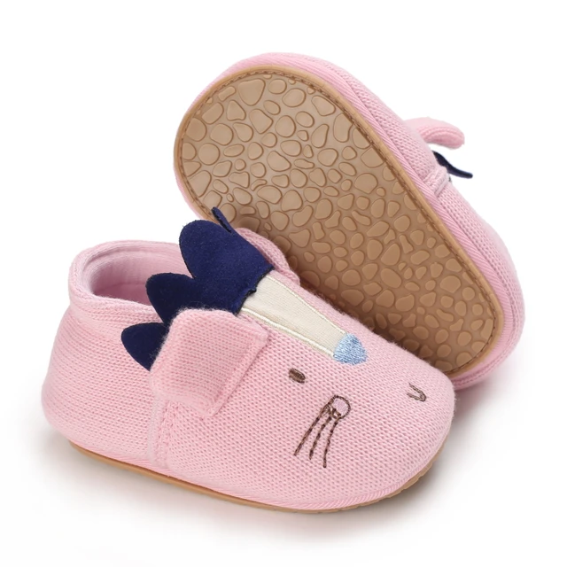 Infant Newborn Baby Girls Princess Non-Slip Floral Border Shoes Toddler Baby Soft PU Leather Prewalker Shoes Solid First Walkers C-721 Pink
