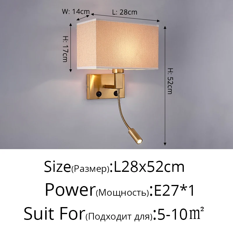 Post-modern Wall Lamp Gold Black Classic Bedside Bedroom with USB interface Power switch Corridor Home Decor Interior Lighting art deco wall lights Wall Lamps