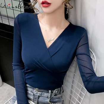 

4 Color S-2XL Plain T Shirt Women Cotton Elastic Basic T-shirts Female Casual Autumn Tops Long Sleeve Tee Shirt Women T07903B