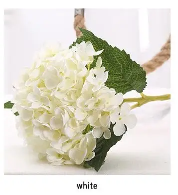 white Hydrangea 12 шт./лот! Высокое качество искусственная Гортензия цветы Свадебные Декоративные Шелковые цветы Гортензия искусственные гортензии Ткань Цветы - Цвет: white Hydrangea