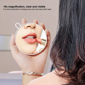 

5X/10X Magnifying Makeup Mirror With Cosmetic Mirrors Round Shape Desktop Vanity Mirror Single Sided Mirrors With Gift Box