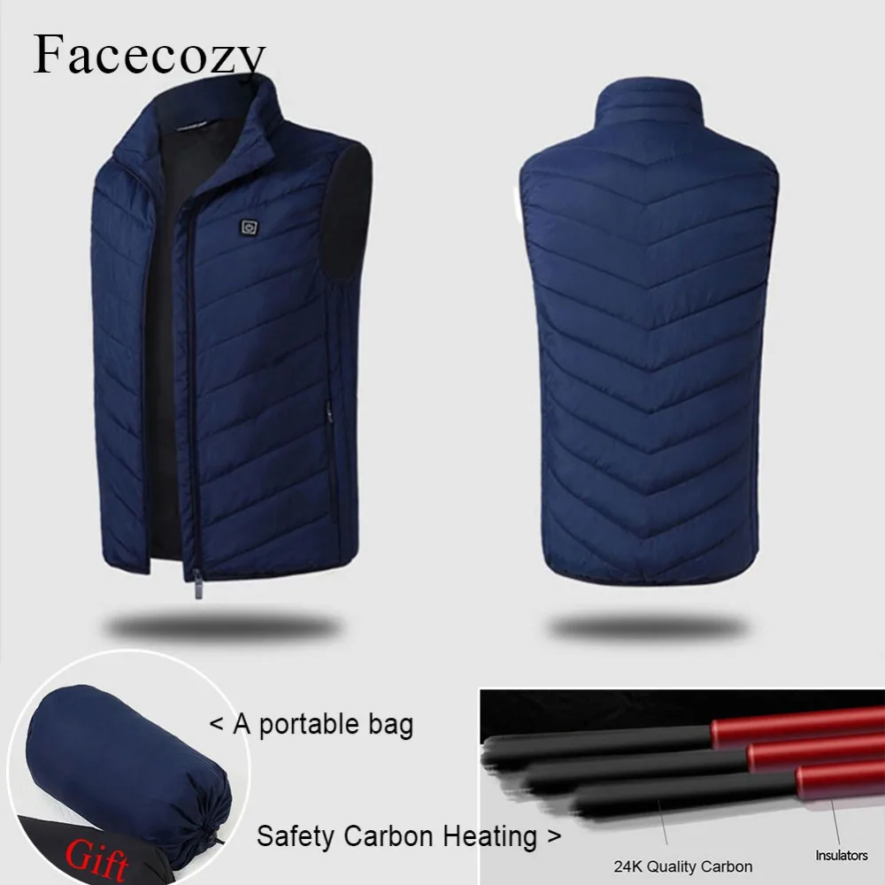 Уличный зимний жилет Facecozy с подогревом Электрический Теплый Безопасный Жилет