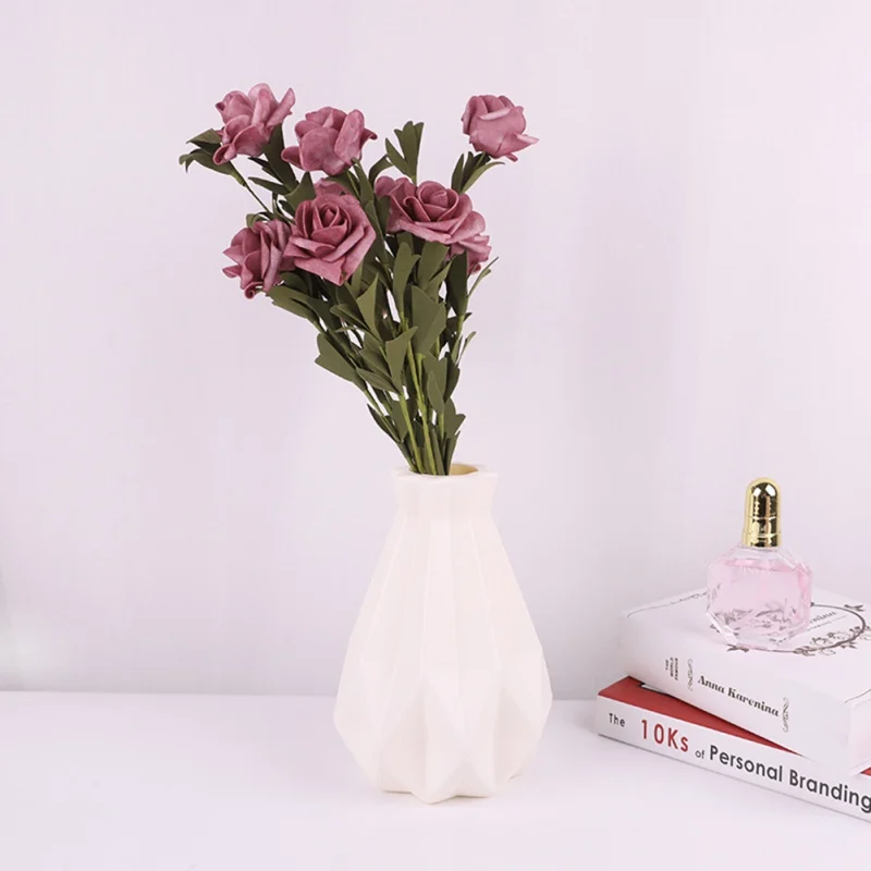 Пластиковая ваза, белая имитация керамического цветочного горшка, цветочная корзина, ваза для цветов, украшение для дома, Скандинавское украшение