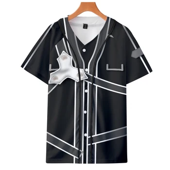 

Sword Art Online role cos hot Bottom shirt autumn Short-sleeved baseball unisex couple love