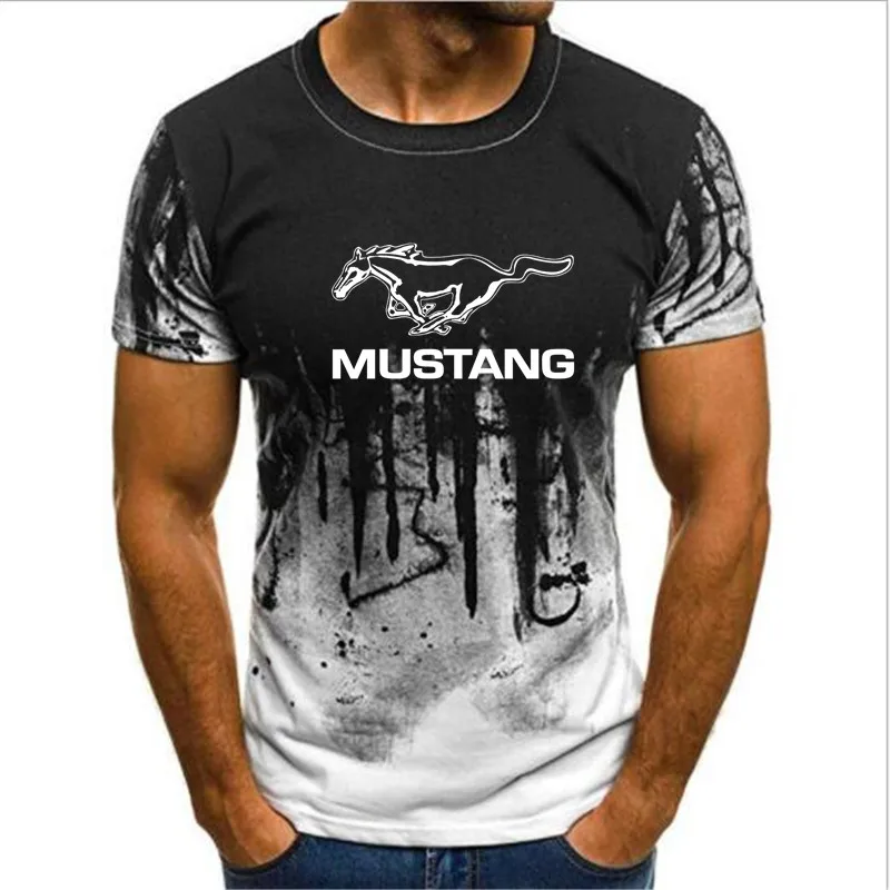 Picture color model Ford mustang, Мужская футболка с автомобилем, модная летняя брендовая футболка, высокое качество, S-4XL, брендовая одежда с коротким рукавом, авто футболка - Цвет: Picture color model