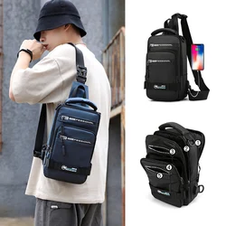 Waterproof Nylon Cross Body Bags For Men Multifunction Men Chest Bag Daypack Knapsack Male 2020 New Chest Pack With USB Charging