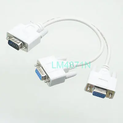 

DHL/EMS 20 LOTS DB15 D-SUB VGA 15pin Splitter Y type 8" Cable plug jack 1M2F for Monitor HD -d2