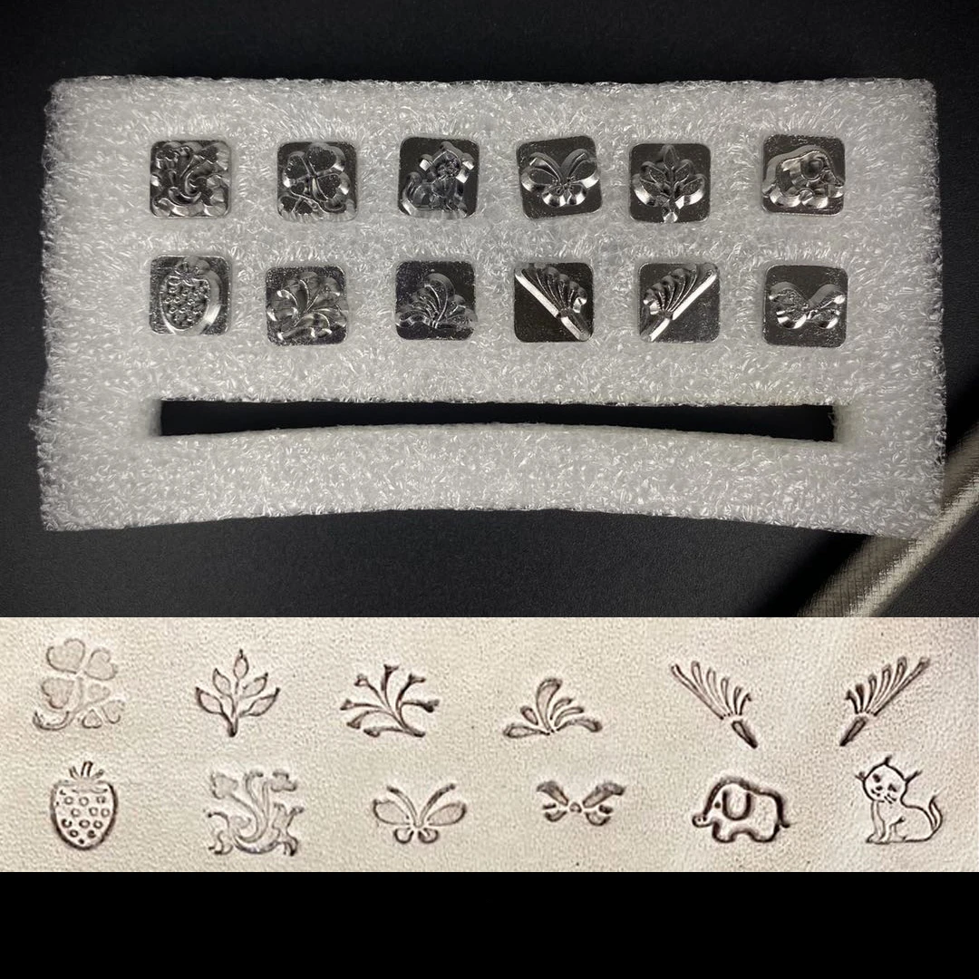 stamps for embossing leather tools handmade diy craft work Zodiac grass constellation animal mold stamps set metal stamping tool