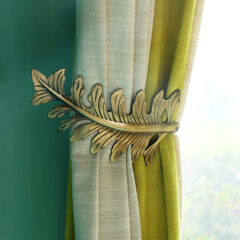 

1pc Retro U-shaped Hook Fashion Leaf Curtain Wall Hook Simple Modern Curtain Wall Hook For Home Hardware Curtain Accessories