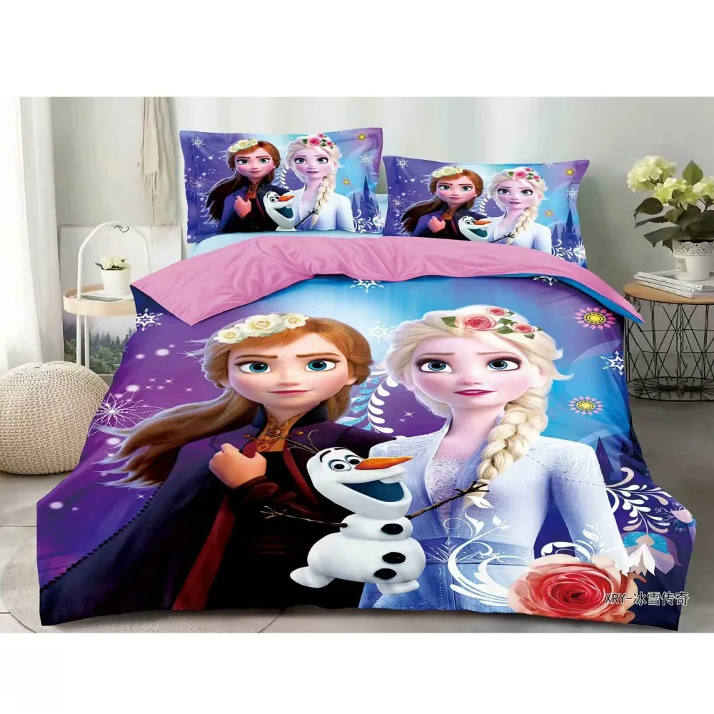 Pillowcase Bedding-Set Duvet-Cover Bed-Sheet Frozen Children Disney Kids 2-Elsa Gift