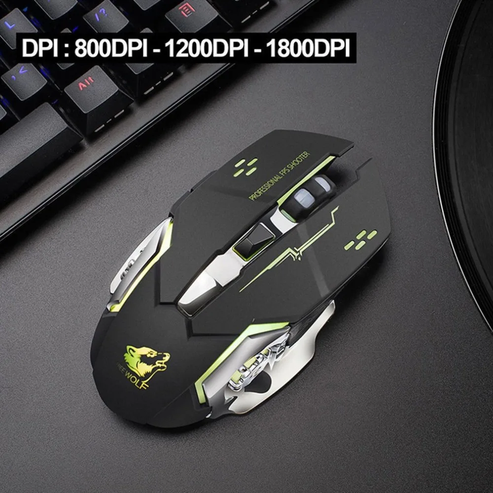X8 Супер тихая Беспроводная игровая мышь 2400 dpi перезаряжаемая компьютерная мышь оптическая игровая геймерская мышь для ПК черная