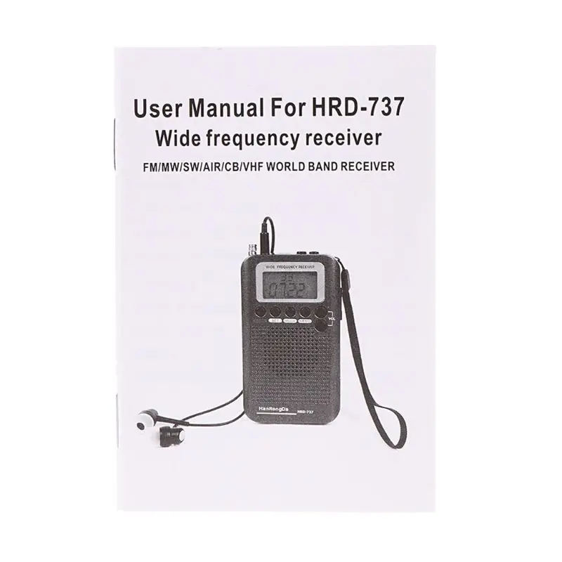 HRD-737 Digital LCD Display Full Band Radio Portable FM/AM/SW/CB/Air/VHF World Band Stereo Receiver Radio with Alarm Clock