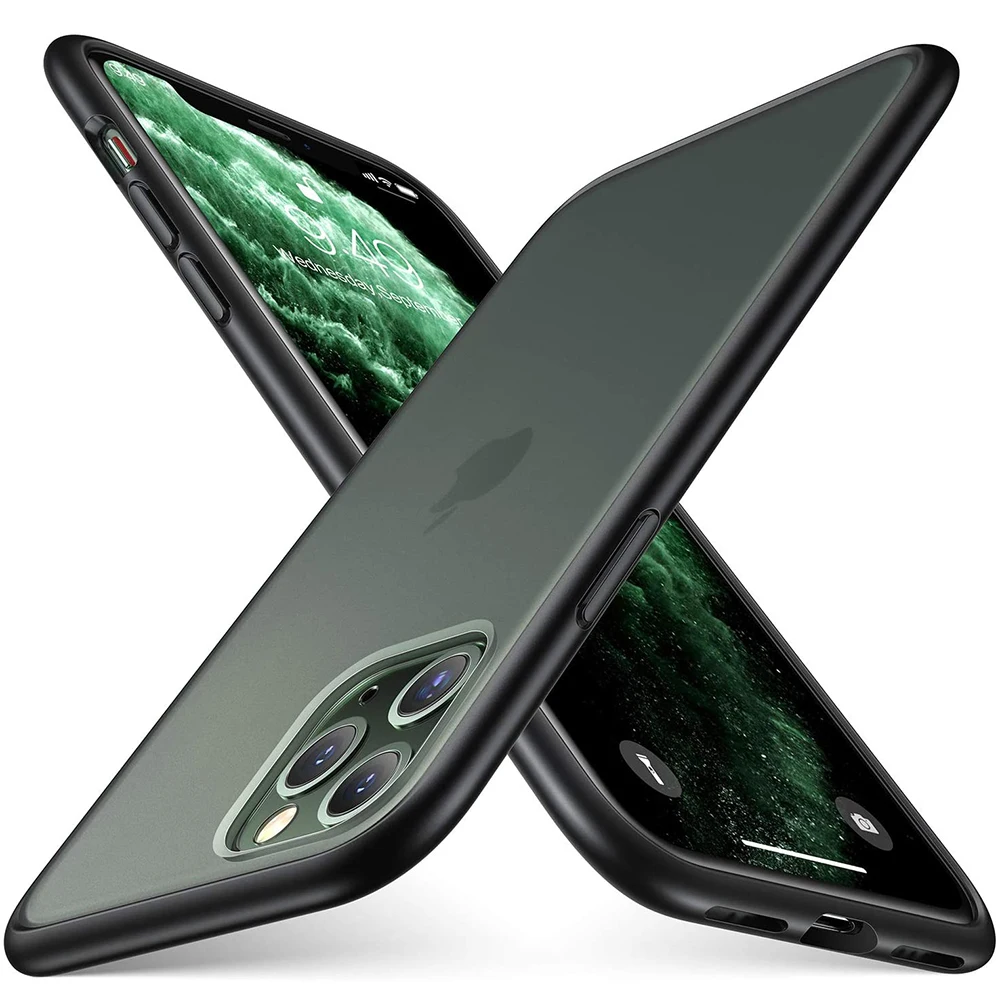 Прозрачный матовый Жесткий Чехол для iPhone 11 Pro Max X XS XR SE 2 2020 SE2 7 8 Plus 6 6S гибридный