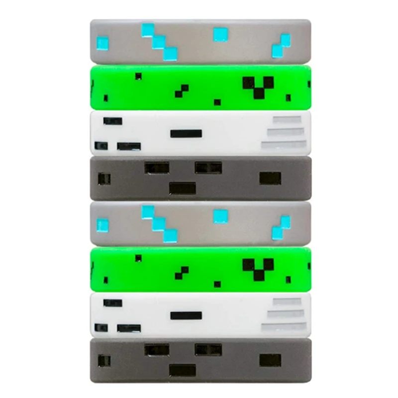 Punk Style Pixel Style Miner Video Game Silicone Wristband Bracelets 1 Piece bracelet jewelry