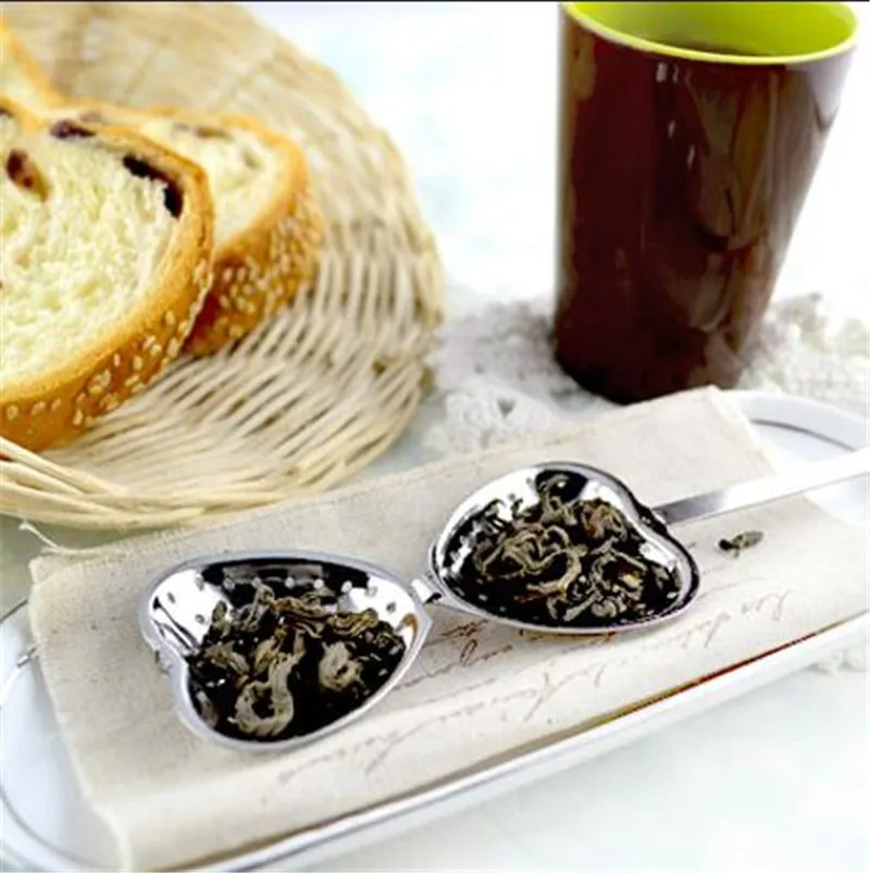 Кусачки для чая в форме сердца фильтр из нержавеющей стали заварки с косыми