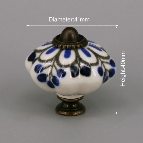 One Piece Vintage Ceramic Door Knobs for Cabinet Drawer, Closet Cupboard Wardrobe  furniture door  Pull Handle CHK014