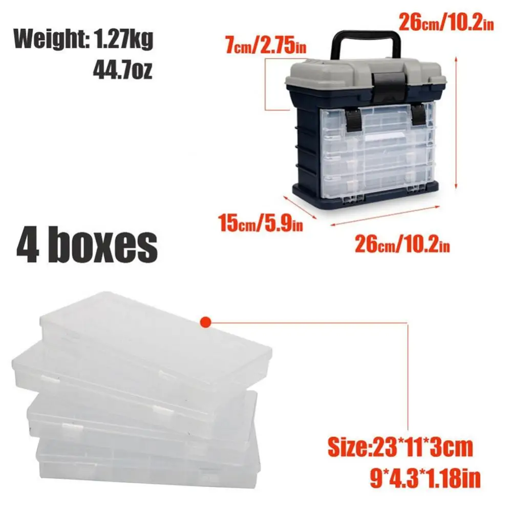 55% Discounts Hot! Portable 4 Layers Fishing Tackle Box Accessories Tools Storage Container Case