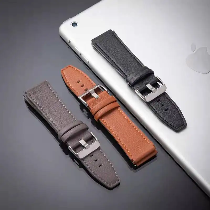 Premium 22mm Leather Strap Band - Sport Edition Original Watchband Replacement Bracelet Correa