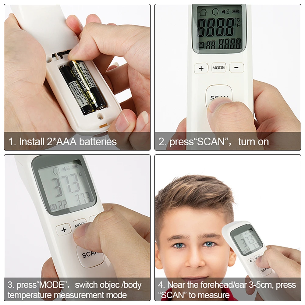 

Digital-tool Digital Thermometer Red Laser Infrared Thermometer Non-Contact IR Pyrometer LCD Temperature Gun Back Light