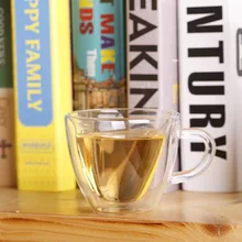 Сердце любовь формы прозрачный стекло с двойными стенками стеклянный стакан молока Кофе Чай Молоко пиво чашка, сок кружка термостойкая посуда для напитков