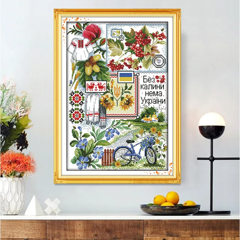 

Cross Stitch Open Country European Style Living Room Bedroom Decorational Picture Handmade DIY Material Box