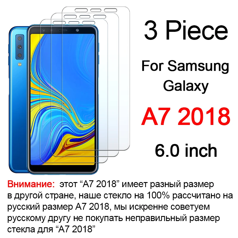 3pcs Sam A7 protective glass for samsung A 7 A750 screen protector on galaxy glaxy 7a a72018 Armor tempered glas sheet film