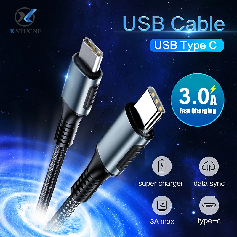Кабель USB Type C к для Samsung S9 Oneplus 7 Pro QC 3 0 кабель быстрой зарядки и передачи данных Redmi