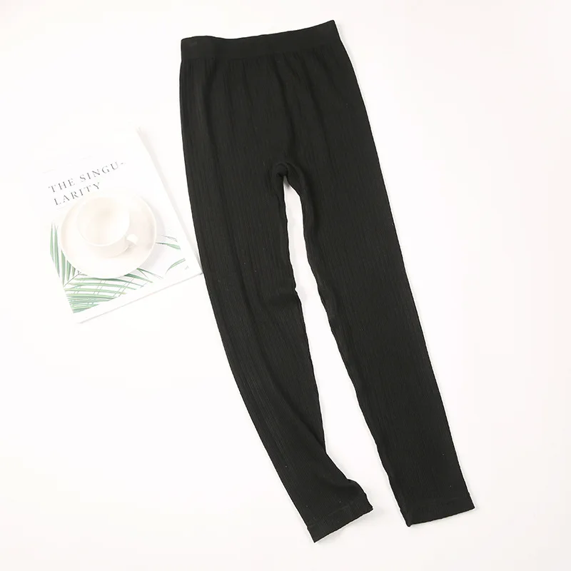

2019 New Style Stripes Leggings Autumn And Winter Black And White with Pattern Knitted Elasticity High-waisted Leggings Outer We