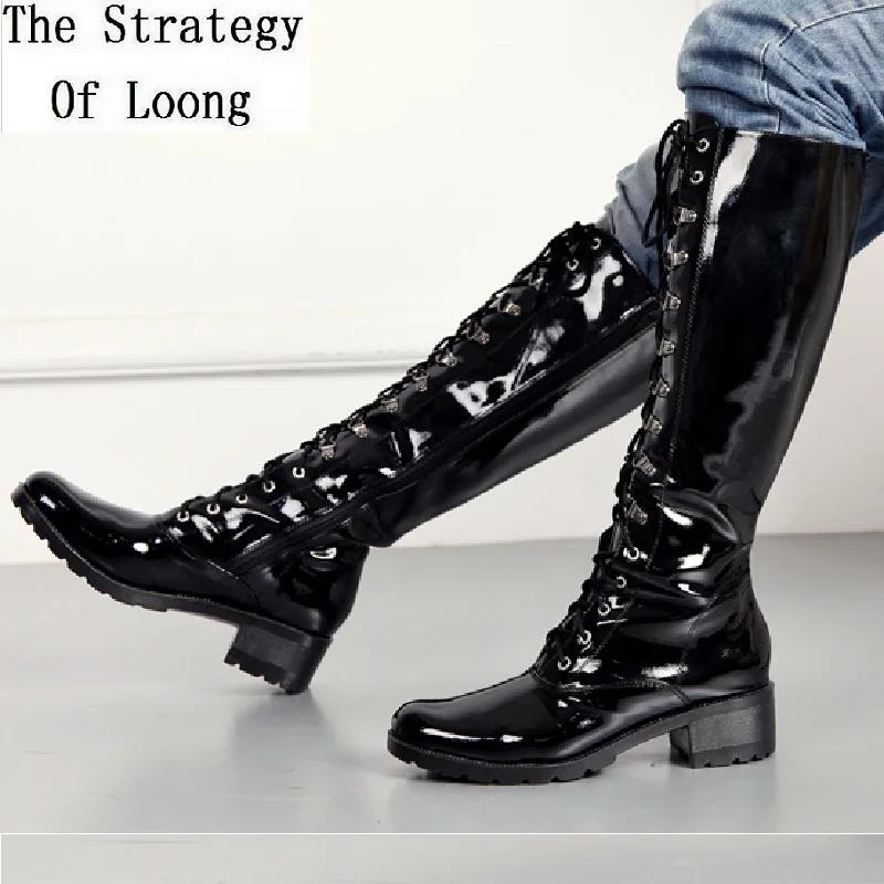 steel toe knee high boots