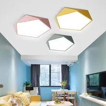Потолочные светильники в европейском стиле с геометрическим изображением макаронов, потолочные светильники для спальни, детская комната, Романтический Теплый цветной светодиодный потолочный светильник