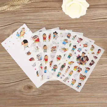 

6 Sheets/Bag New Anime Sticker Pack Children Toys Cartoon Crayon Shin-Chan DIY Book Diary Scrapbook Funny Stickers Kids Gifts